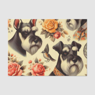 Cute Vintage Schnauzer Tissue Paper
