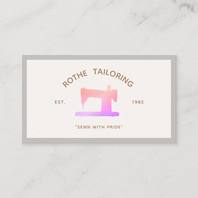 Cute Vintage Sewing Machine Seamstress Calling Card (Front)