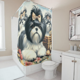 Cute Vintage Shih-Tzu Painting