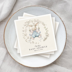 Cute Vintage Storybook Bunny Girl Baby Shower  Napkin