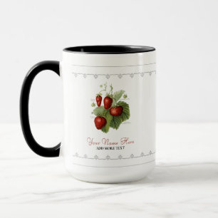 Cute Vintage Strawberry Varieties Add Your Name Mug