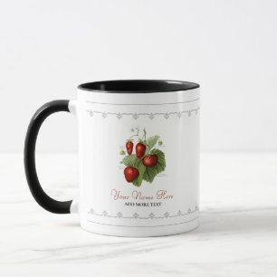 Cute Vintage Strawberry Varieties Name Mug