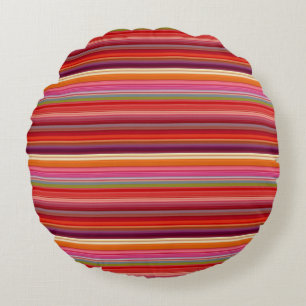 Cute vintage striped colours round pillow
