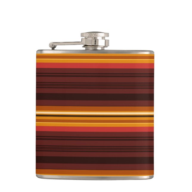 Cute vintage stripes hip flask (Front)