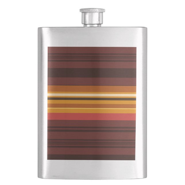 Cute vintage stripes hip flask (Front)