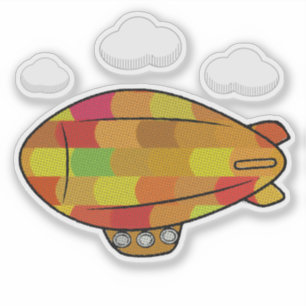 Cute Vintage Style Blimp Balloon Drawing