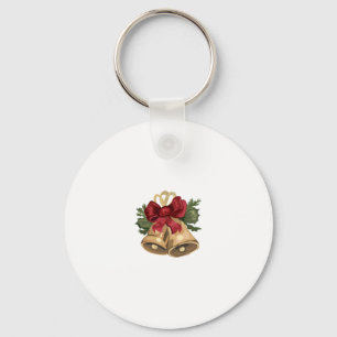 cute vintage tabby cat christmas card keychain