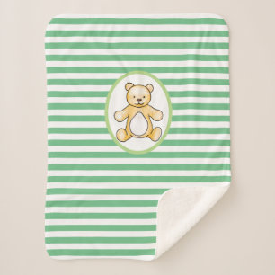 Cute vintage teddy bear drawing sherpa blanket