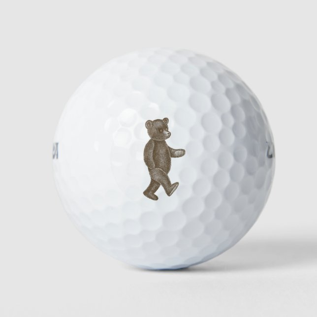 Cute Vintage Teddy Bear Golf Ball (Front)