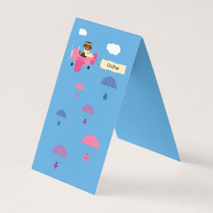 Cute Vintage Teddy Bear Pilot Pink Gift Table Sign