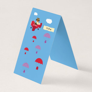 Cute Vintage Teddy Bear Pilot Red  Gift Table Sign