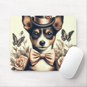 Cute Vintage Toy Fox Terrier Mouse Pad