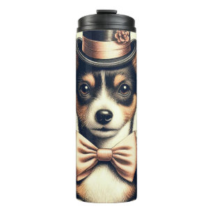 Cute Vintage Toy Fox Terrier Thermal Tumbler