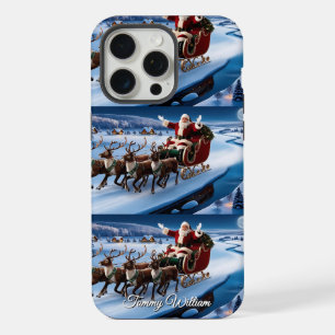 Cute Vintage Traditional Elegant Merry Christmas iPhone 15 Pro Max Case
