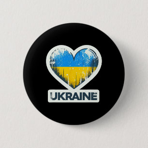 Cute Vintage Ukrainian Nner Fan Ukraine Flag Retro 2 Inch Round Button