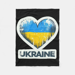 Cute Vintage Ukrainian Nner Fan Ukraine Flag Retro Fleece Blanket