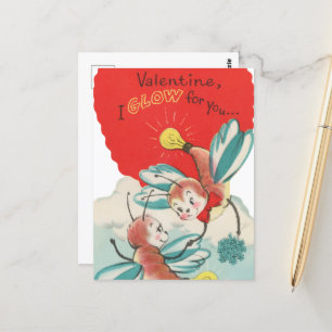 Cute vintage Valentine glow  Postcard