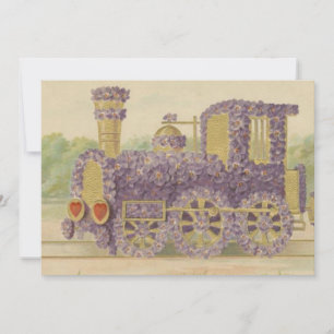 Cute vintage Valentine train Holiday Card