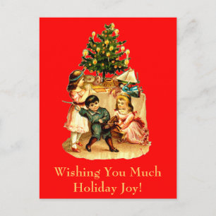 Cute Vintage Victorian Holiday Illustration Cards