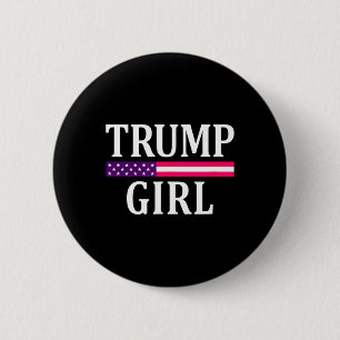 Cute Vintage Vote Trump Girl Republican Us Flag 20 2 Inch Round Button
