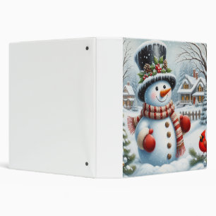 Cute, Vintage/Whimsical Christmas/winter snowman Binder