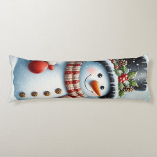 Cute, Vintage/Whimsical Christmas/winter snowman Body Pillow