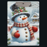 Cute, Vintage/Whimsical Christmas/winter snowman Clipboard<br><div class="desc">.</div>