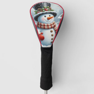 Cute, Vintage/Whimsical Christmas/winter snowman Golf Head Cover
