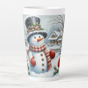 Cute, Vintage/Whimsical Christmas/winter snowman Latte Mug