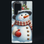 Cute, Vintage/Whimsical Christmas/winter snowman Samsung Galaxy Case<br><div class="desc">.</div>