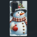 Cute, Vintage/Whimsical Christmas/winter snowman Samsung Galaxy Case<br><div class="desc">.</div>