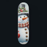 Cute, Vintage/Whimsical Christmas/winter snowman Skateboard<br><div class="desc">.</div>