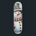 Cute, Vintage/Whimsical Christmas/winter snowman Skateboard<br><div class="desc">.</div>