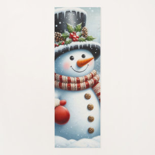 Cute, Vintage/Whimsical Christmas/winter snowman Yoga Mat