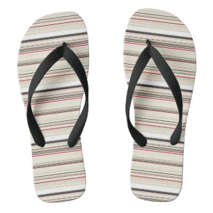 Cute vintage white red stripes flip flops