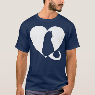 Cute vintage Who Loves Cats Black cat Funny White  T-Shirt