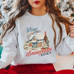 Cute Vintage Winter House Christmas Sweatshirt<br><div class="desc">Cute Vintage Winter House Christmas sweatshirt</div>