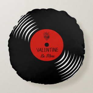 Cute Vinyl Record Valentine Pillow