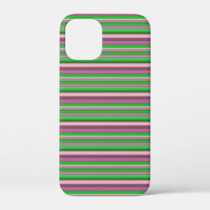 Cute violet green stripes iPhone 12 mini case