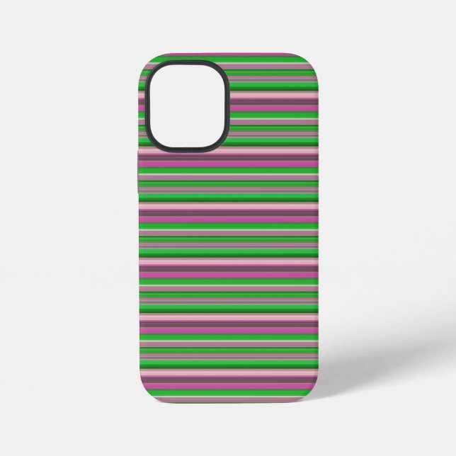 Cute violet green stripes iPhone case (Back)