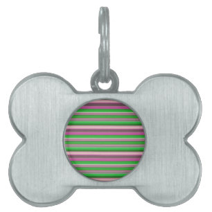 Cute violet green stripes pet ID tag