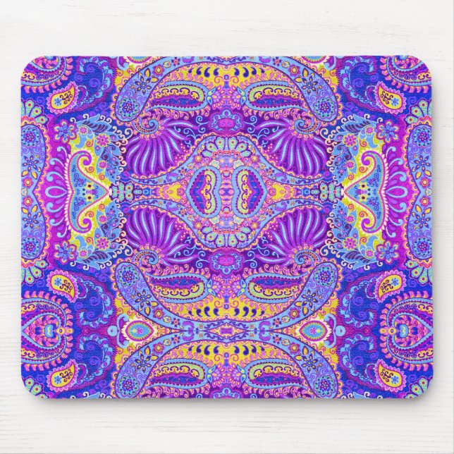 Cute violet paisley pattern mouse pad (Front)