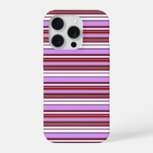 Cute violet red stripes iPhone 15 pro case