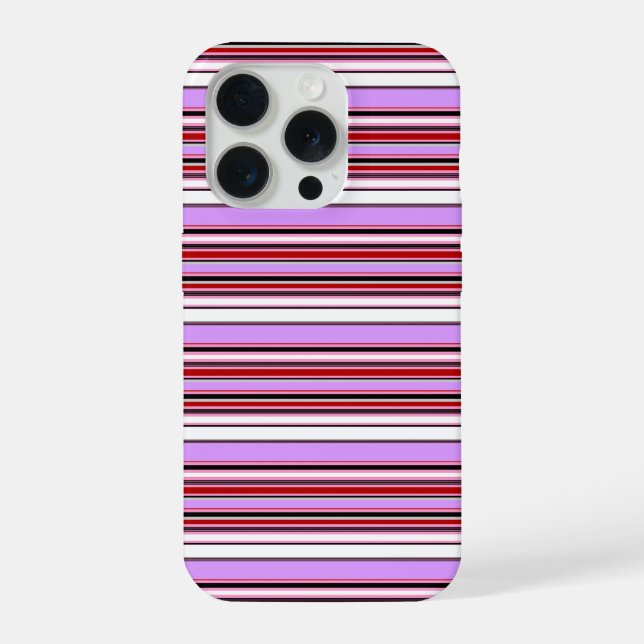 Cute violet red stripes iPhone case (Back)