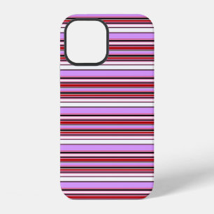 Cute violet red stripes iPhone 12 case