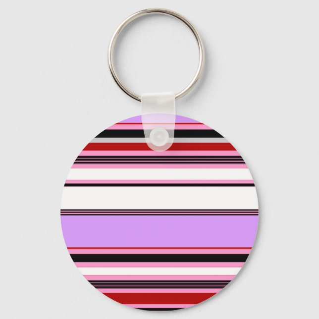 Cute violet red stripes keychain (Front)