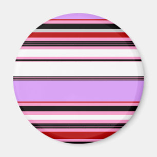 Cute violet red stripes magnet
