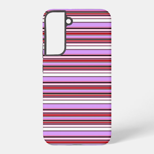 Cute violet red stripes samsung galaxy s22+ case (Back)