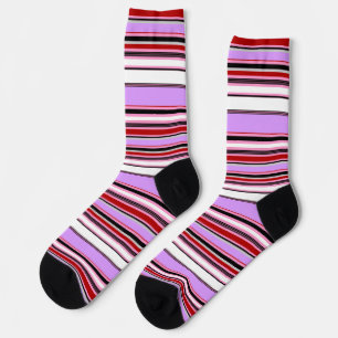 Cute violet red stripes socks