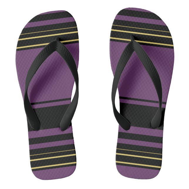 Cute violet stripes flip flops (Footbed)
